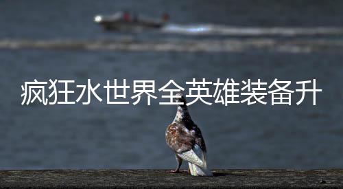 搭配界全技能词条疯狂攻略英雄装备水世升星
